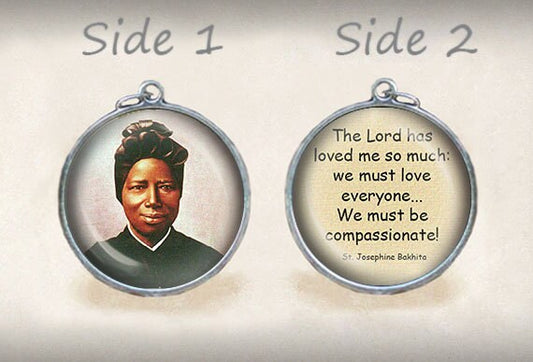 St. Josephine Bakhita Quote The Lord has loved me so much Catholic Medal. Religious Pendant / Charm Double Sided