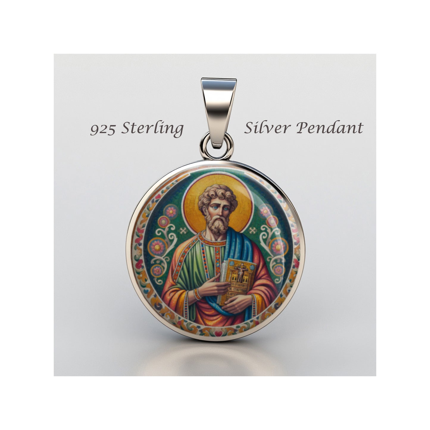 Saint Luke Lukas Lucas The Evangelist Catholic sterling silver 925 Medal Patron image 0