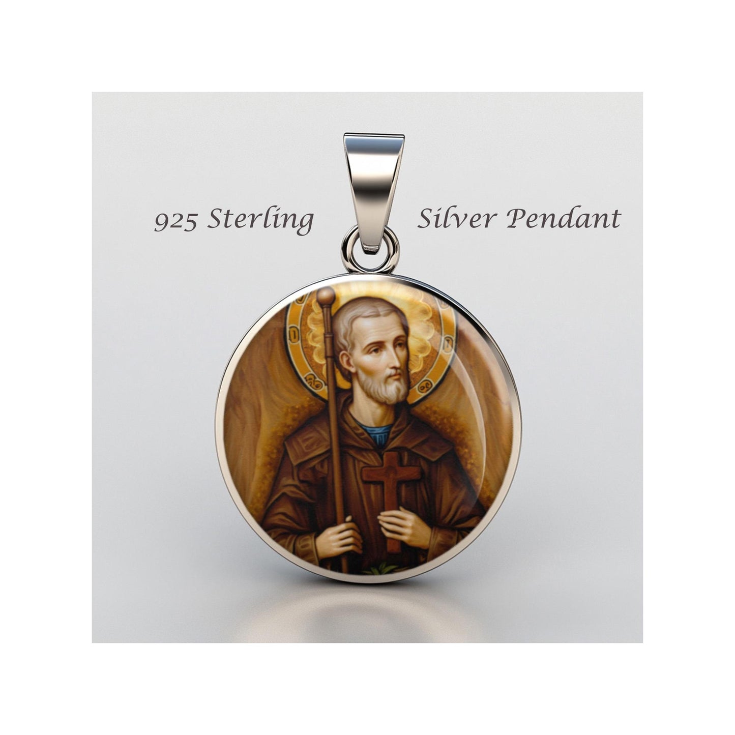 Saint Benedict Joseph Labre Religious Devotional sterling silver 925 Christian Medal Patron