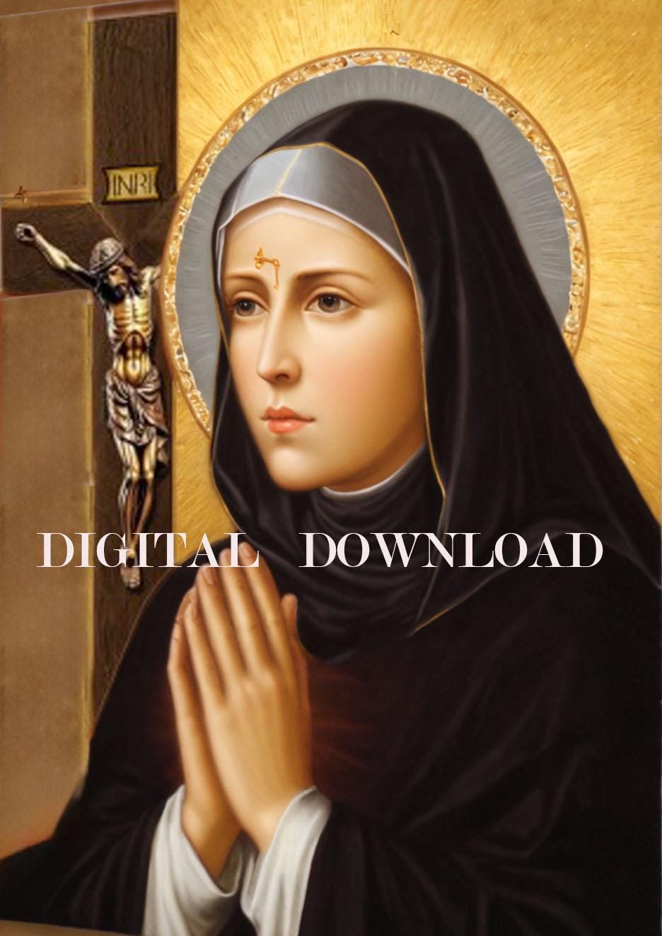 Saint Rita of Cascia Catholic Religious Art Digital Image image 0