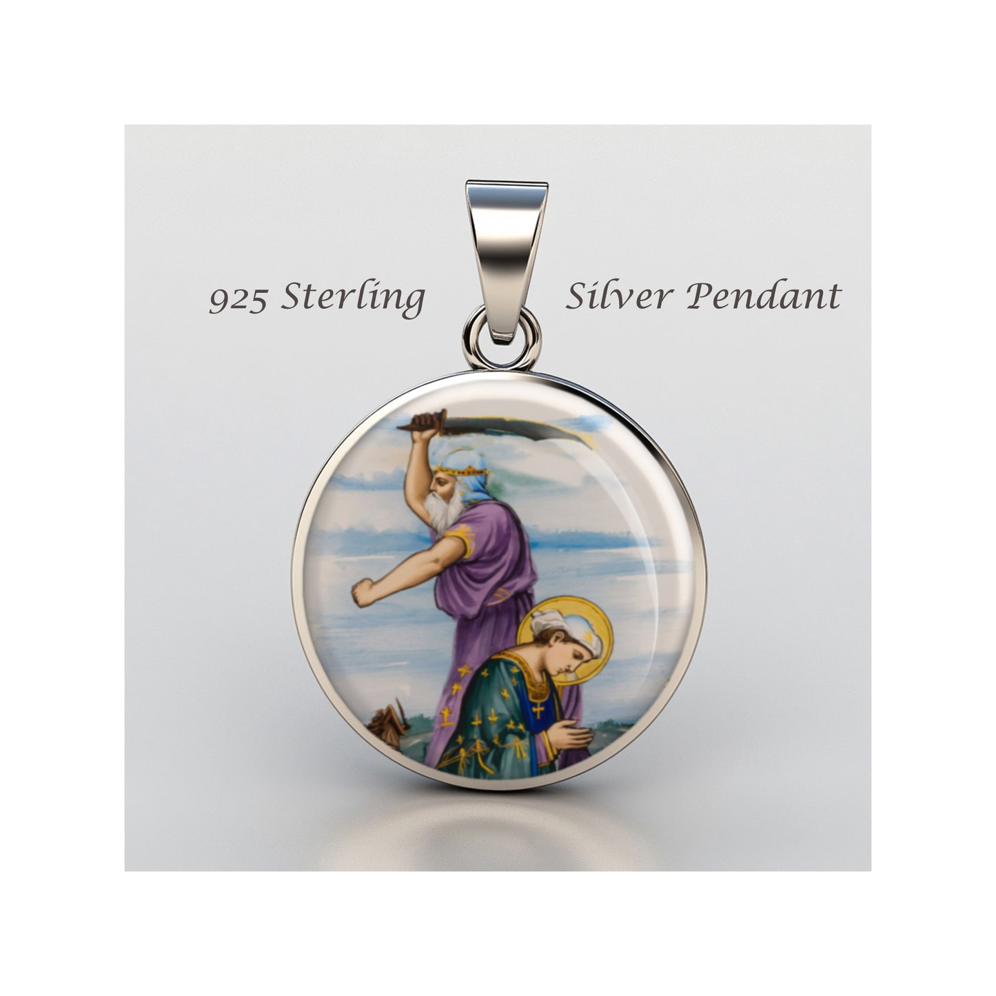 Saint Eurosia Di Jaca Catholic sterling silver 925 Christian Medal Patron image 0