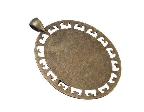 Our Lady Of Charity / El Cobre Catholic Medal Oval Bronze Pendant