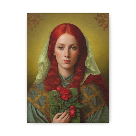 St. Dymphna Catholic Canvas Wall Art, Christian Decor