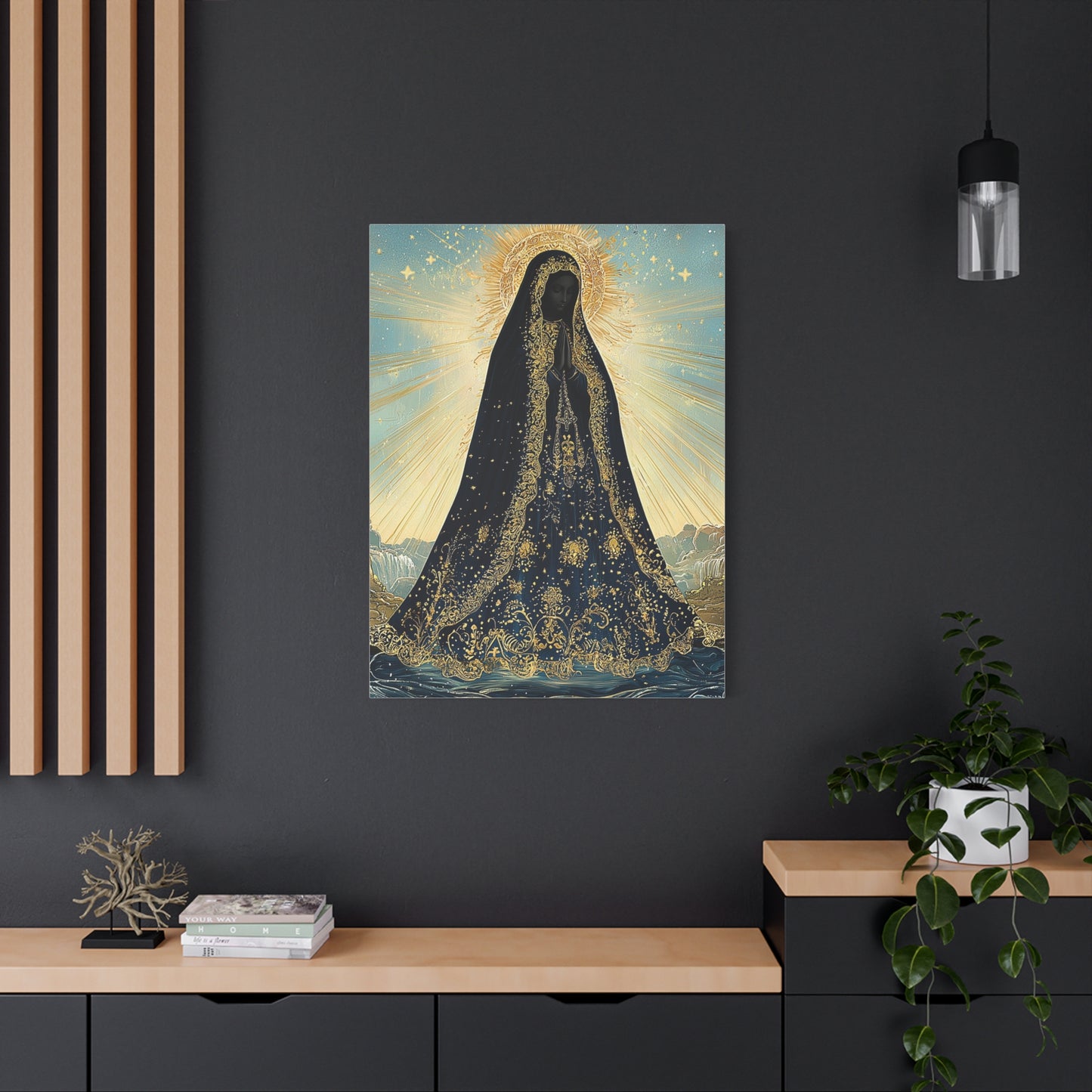 Our Lady Aparecida Canvas Print, Catholic Decor Wall, Gift Religious Christian