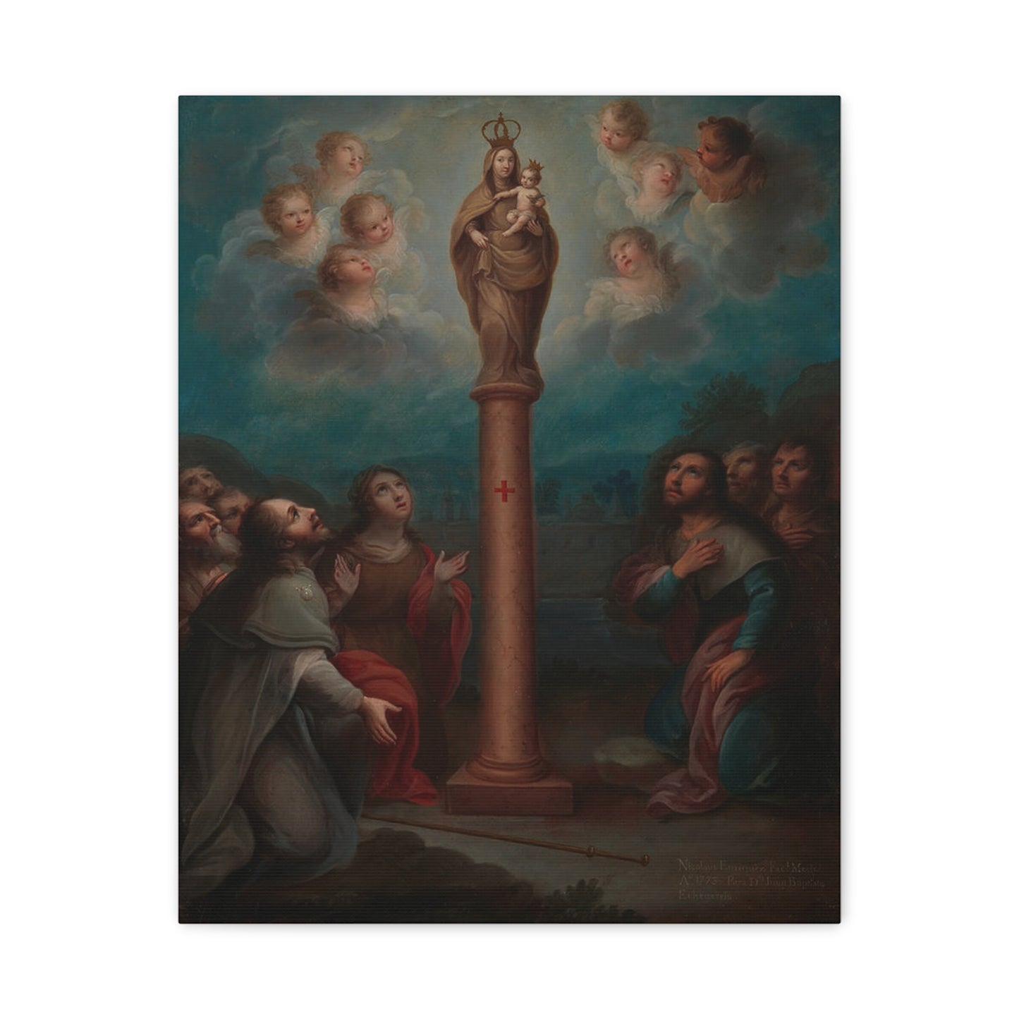 The Apparition of the Virgin of El Pilar to St. James Catholic HQ Print on Canvas Ready To Hang - Virgin Mary Canvas