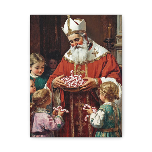 St. Nicholas of Bari - St. Nicholas of Myra Canvas Wall Art, Christian Decor