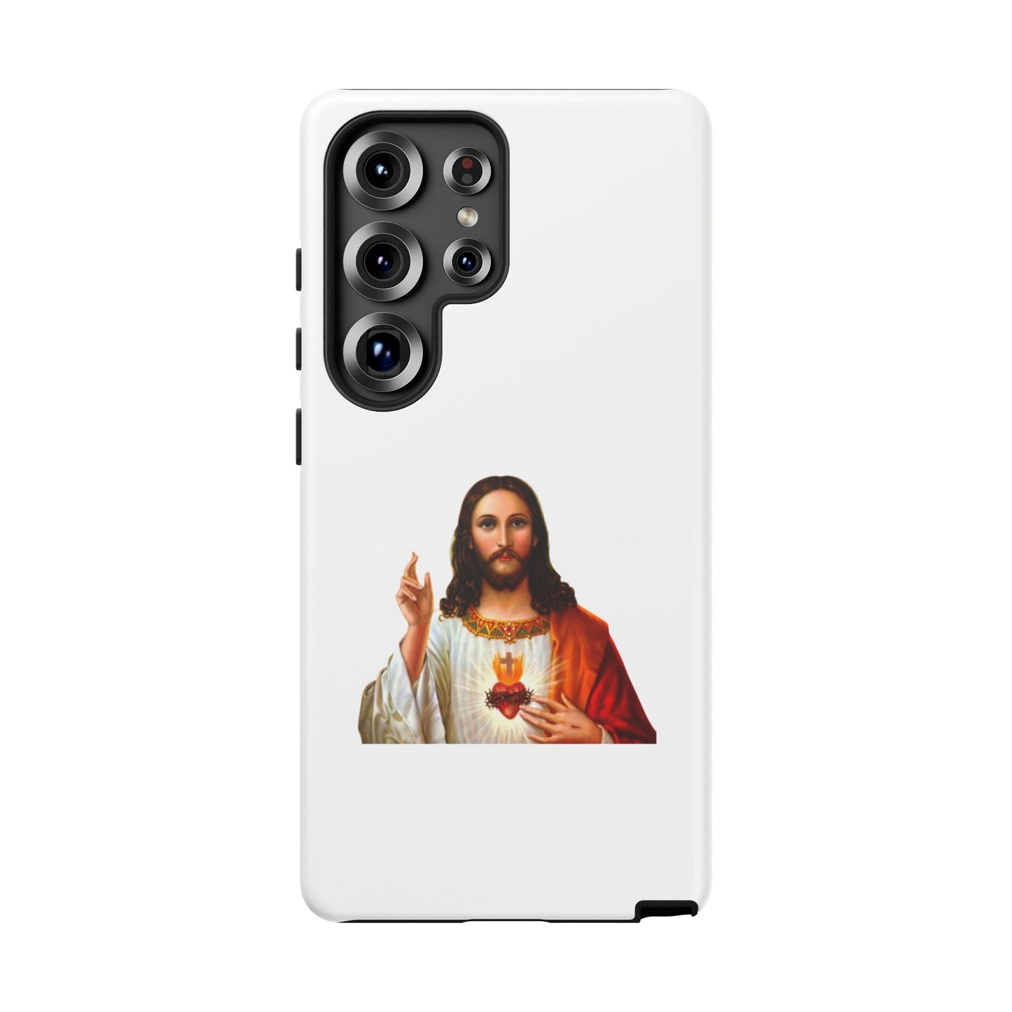 Artistic Phone Case Featuring Jesus, Tough Phone Case, Christian Gift, Religious Phone Cover, Inspirational Phone Accessory, Unique Jesus