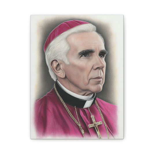 Bishop Fulton Sheen Canvas Print, Catholic Decor Wall, Gift Religious Christian