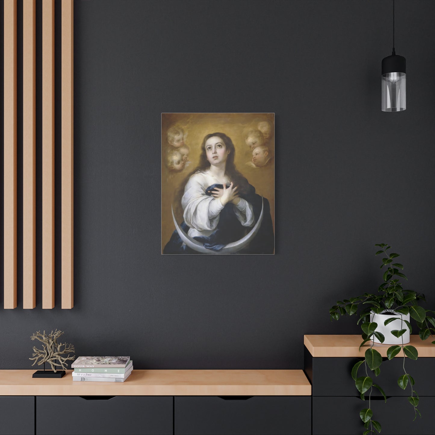 Ready to Hang - Immaculate Conception Virgin Mary Catholic Canvas Wall Art, Christian Decor