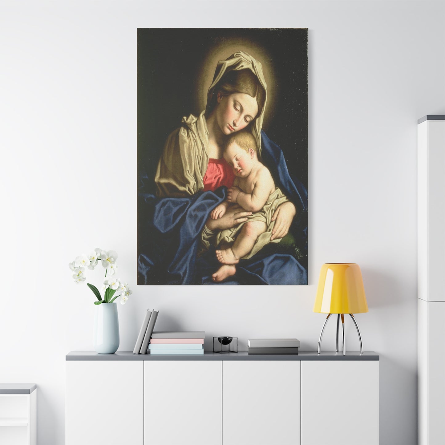 Madonna And Child Catholic HQ Print on Canvas Ready To Hang - Virgin Mary Canvas
