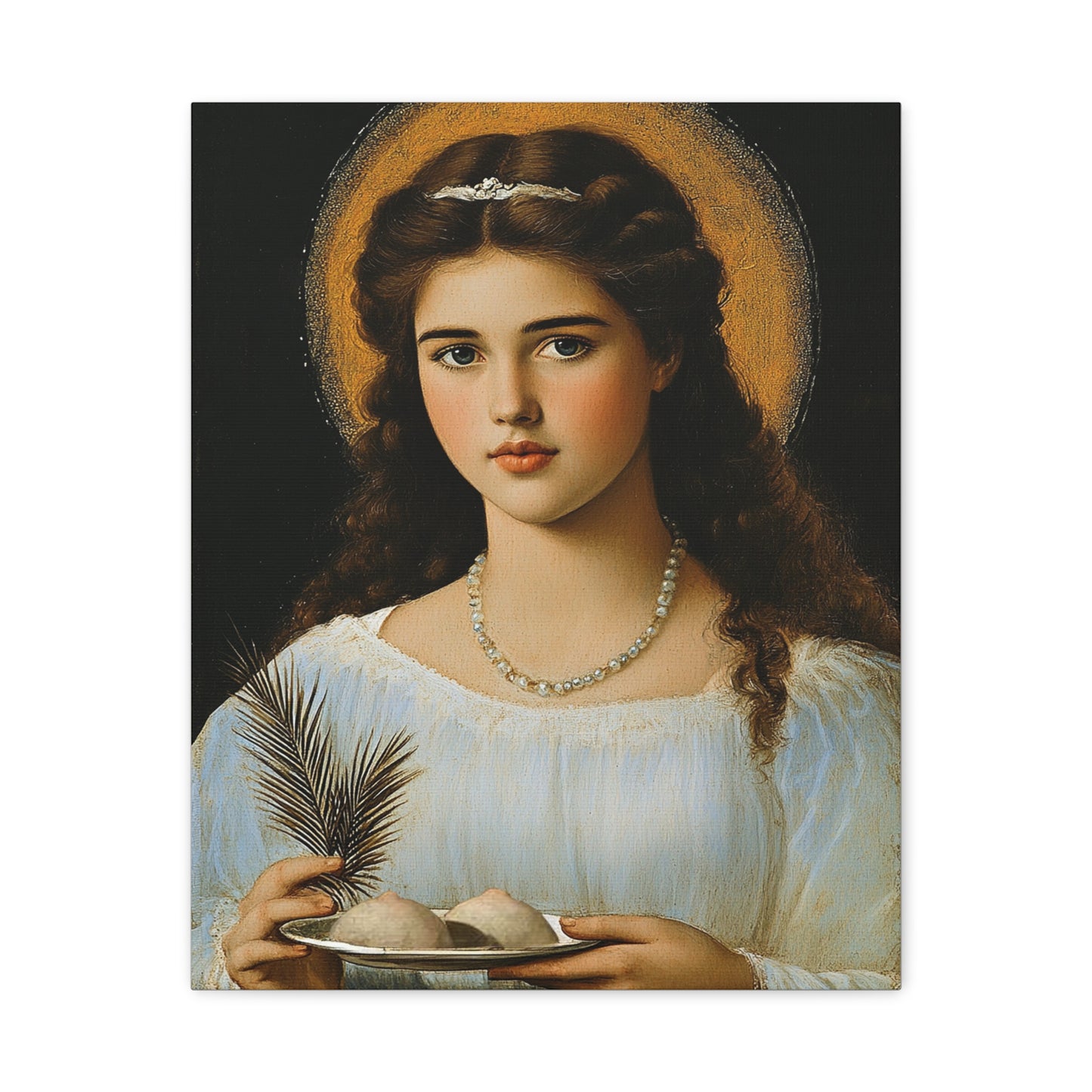 Agatha of Sicily stCanvas Wall Art, Christian Decor
