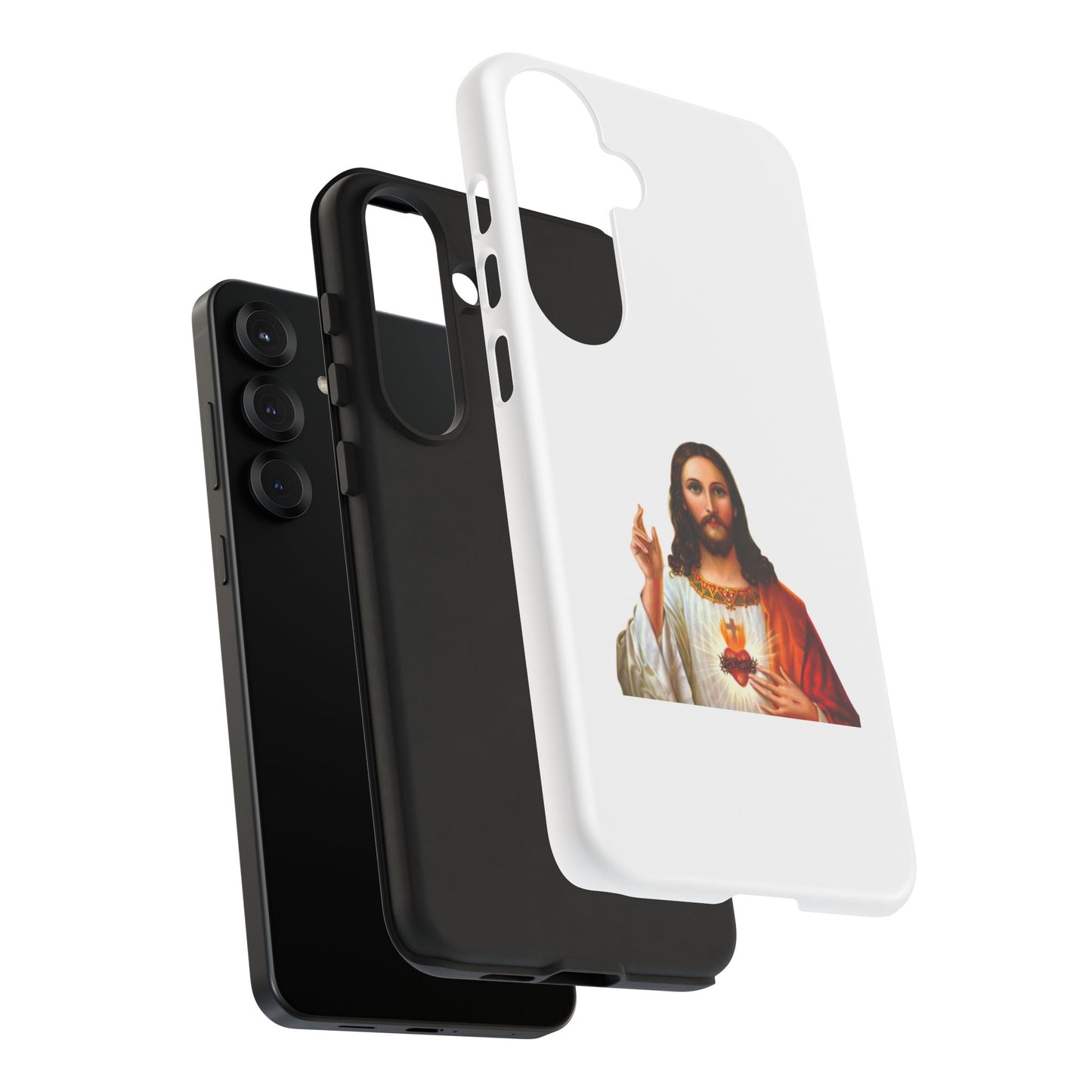 Artistic Phone Case Featuring Jesus, Tough Phone Case, Christian Gift, Religious Phone Cover, Inspirational Phone Accessory, Unique Jesus