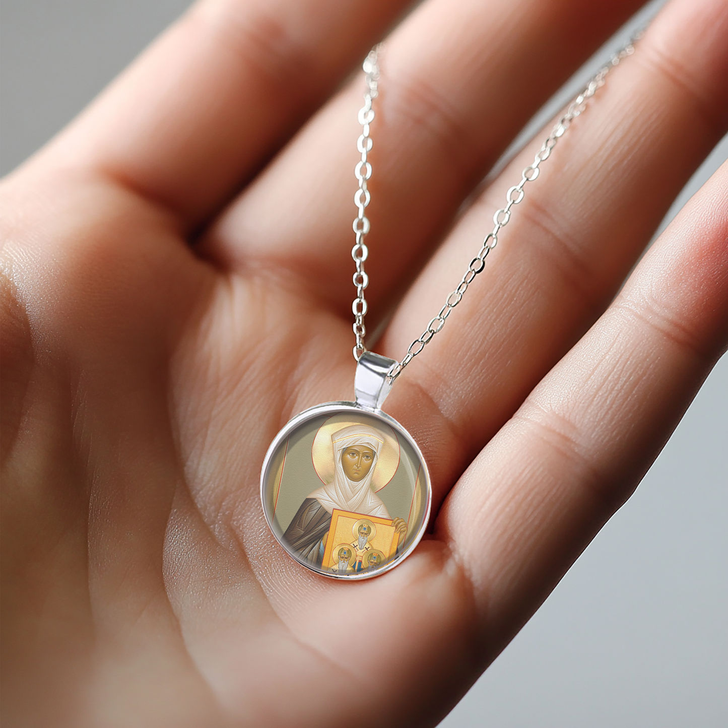 St. Venerable Mother Macrina Necklace Catholic Saint Pendant Medal image 3