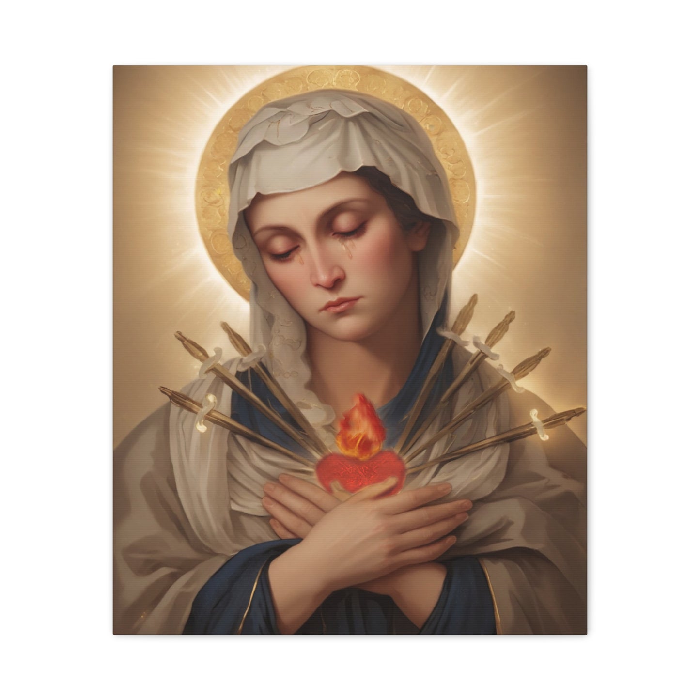 Ready to Hang - Mary Our Lady Of Sorrows Catholic Canvas Wall Art, Christian Decor