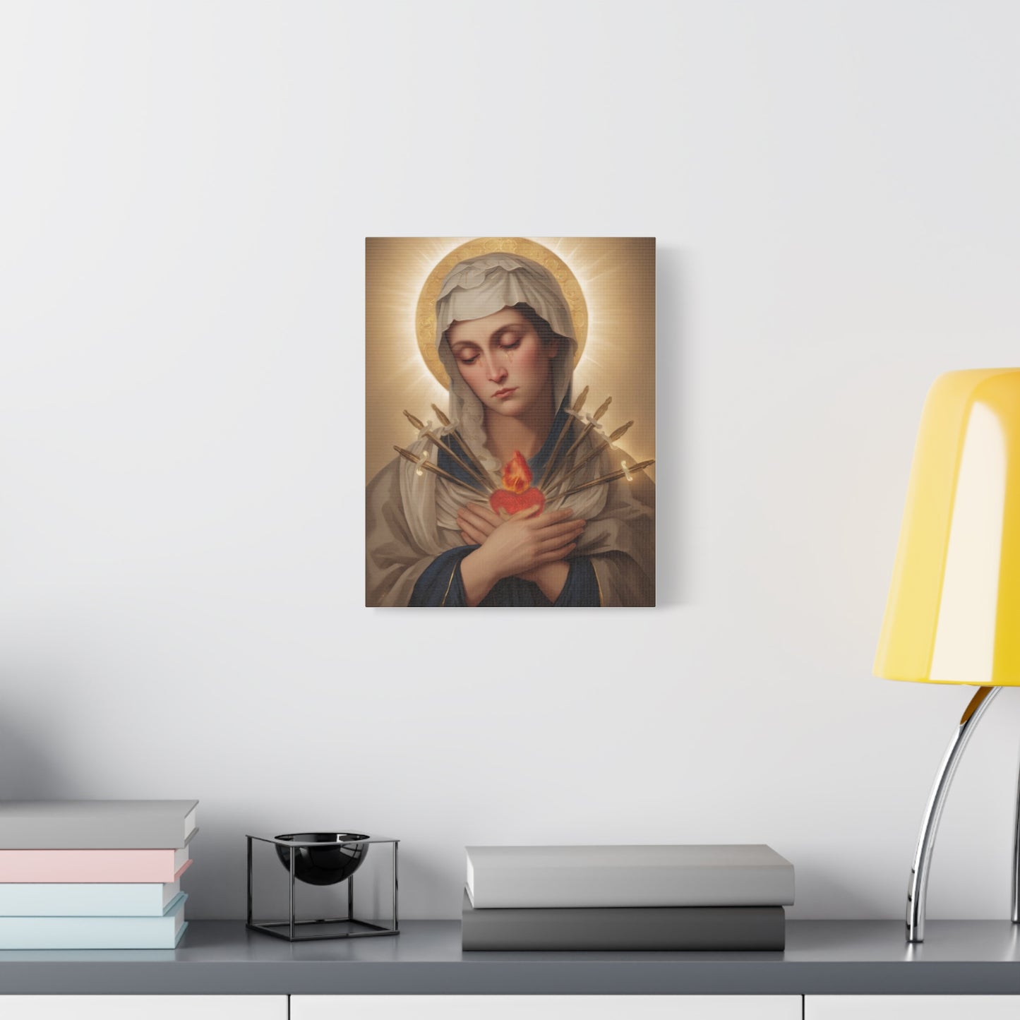 Ready to Hang - Mary Our Lady Of Sorrows Catholic Canvas Wall Art, Christian Decor