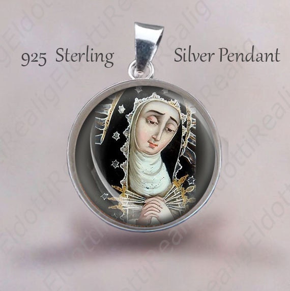 Our Lady of Sorrows Medal 925 Sterling Silver Medal Pendant Hadmade NEW