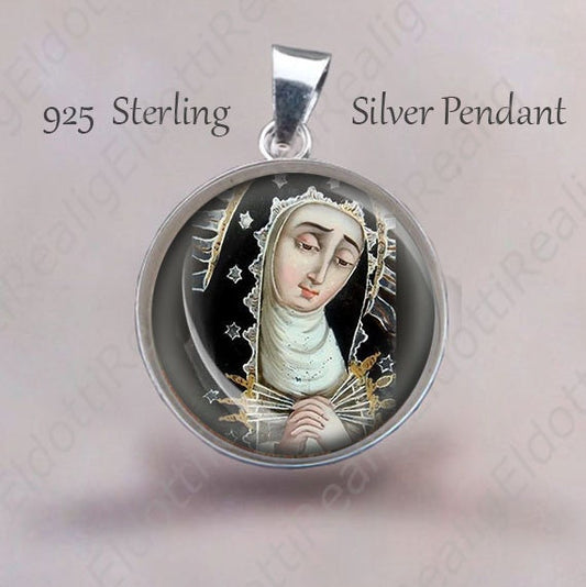 Our Lady of Sorrows Medal 925 Sterling Silver Medal Pendant Hadmade NEW