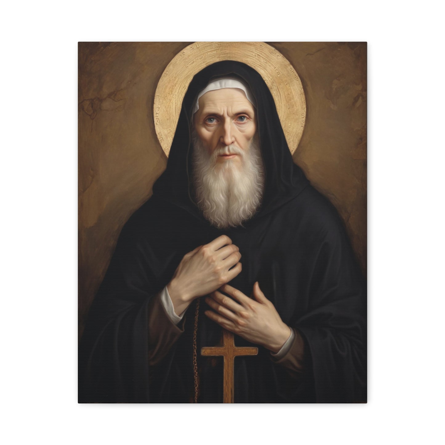 St Benedict of Nursia Canvas Print, Catholic Decor Wall, Gift Religious Christian