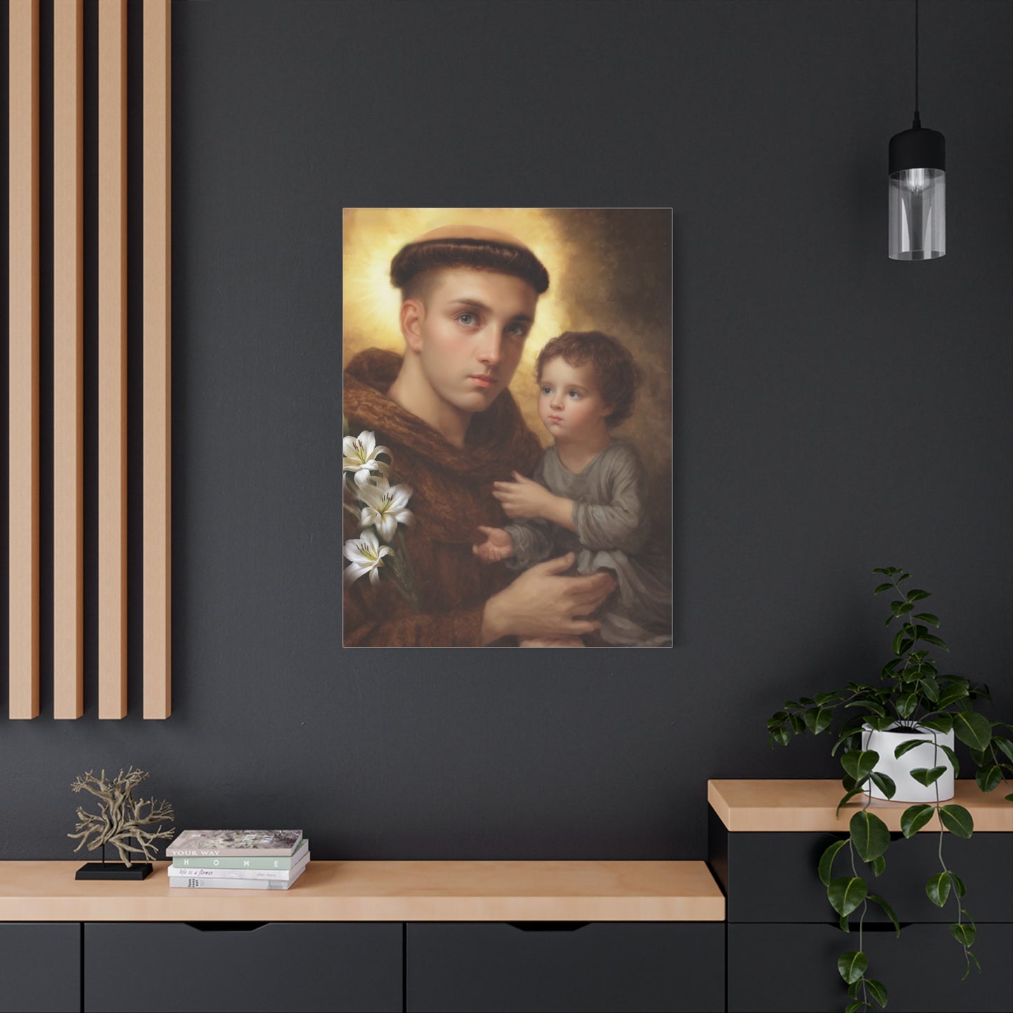 St Anthony with Jesus Canvas Print, Catholic Decor Wall, Gift Religious Christian