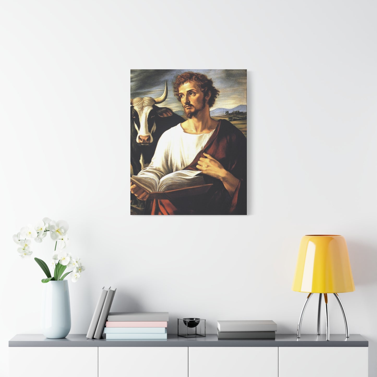 St. Luke the Evangelist Catholic Canvas Wall Art, Christian Decor