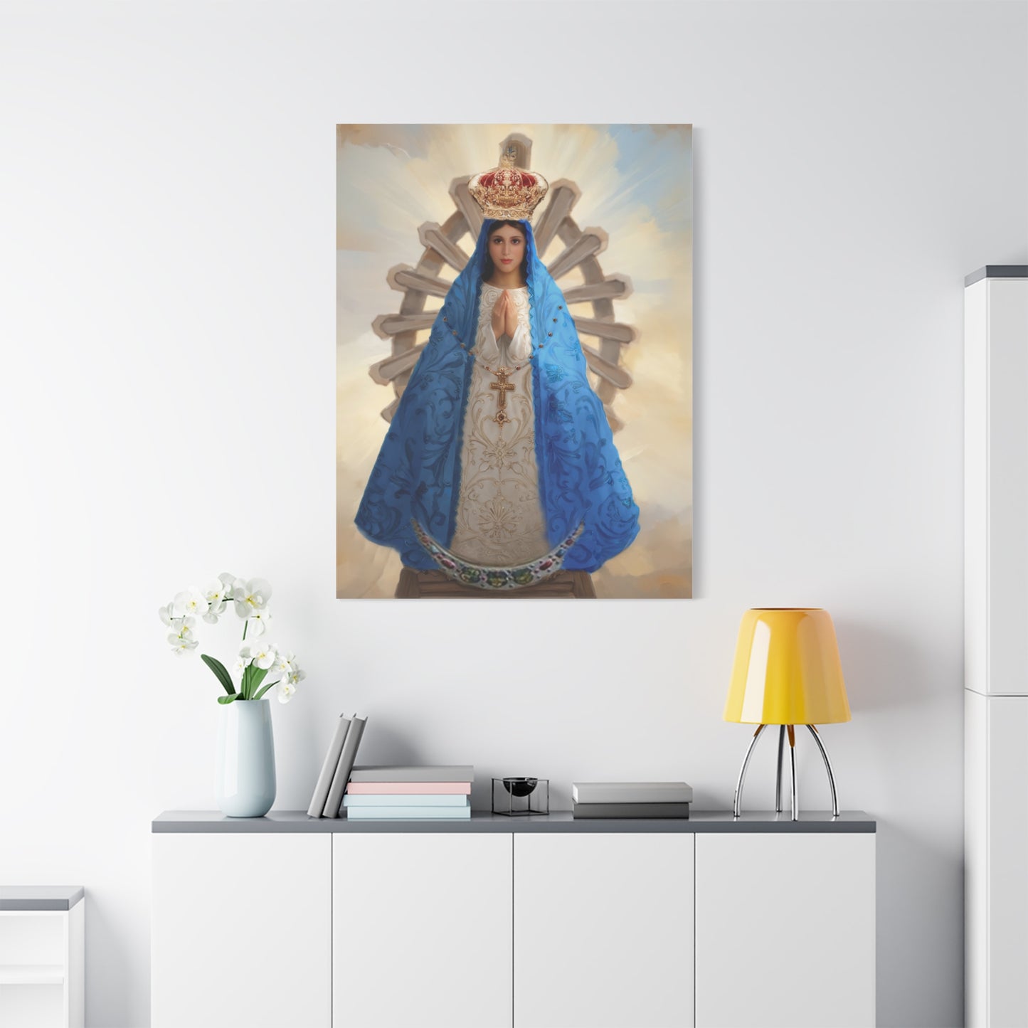 Ready to Hang - Our Lady of Lujan Virgin Mary Catholic Canvas Wall Art, Christian Decor