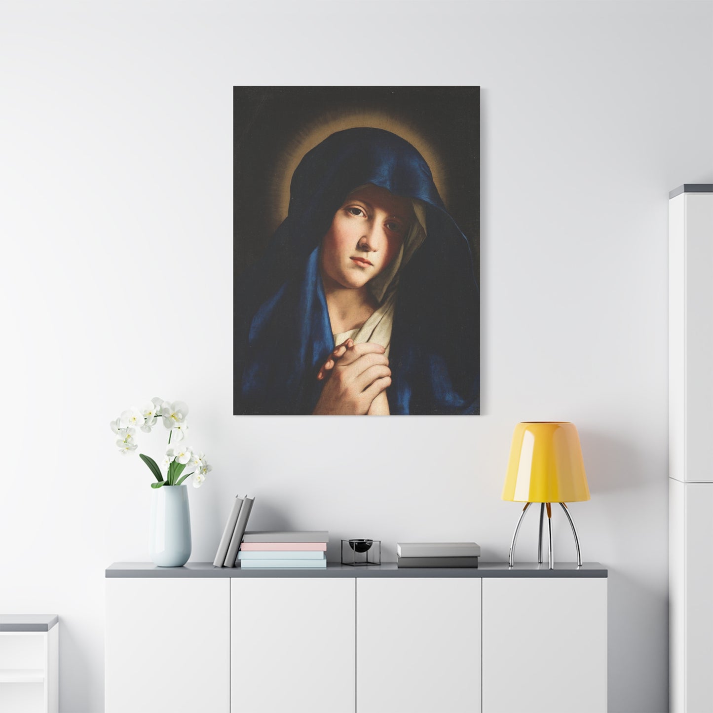 Young Virgin Mary Catholic HQ Print on Canvas Ready To Hang - Virgin Mary Canvas
