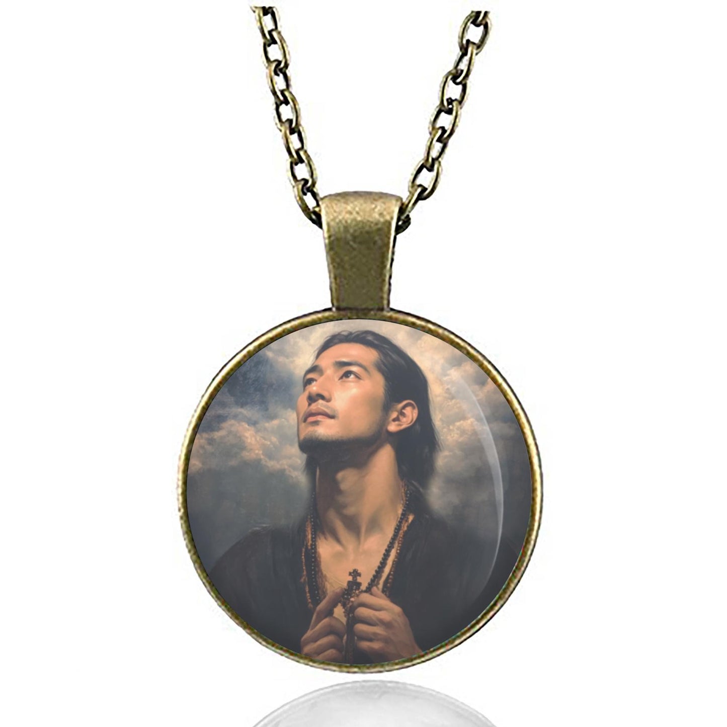 St. Lorenzo Ruiz Catholic Necklace Religious Jewelry Patron Saint Medal Holy
