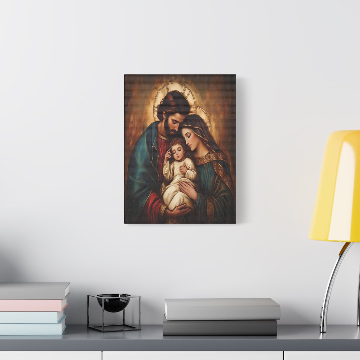 Holy Family Catholic Canvas Wall Art, Christian Decor