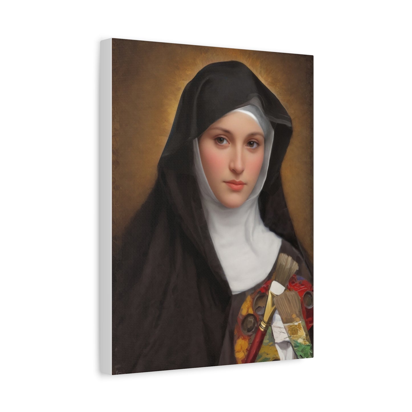 St. Catherine of Bologna Catholic Canvas Wall Art, Christian Decor