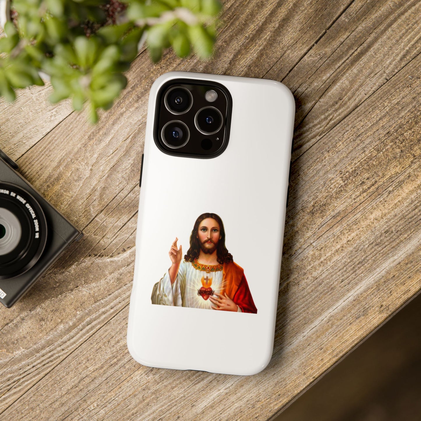 Artistic Phone Case Featuring Jesus, Tough Phone Case, Christian Gift, Religious Phone Cover, Inspirational Phone Accessory, Unique Jesus