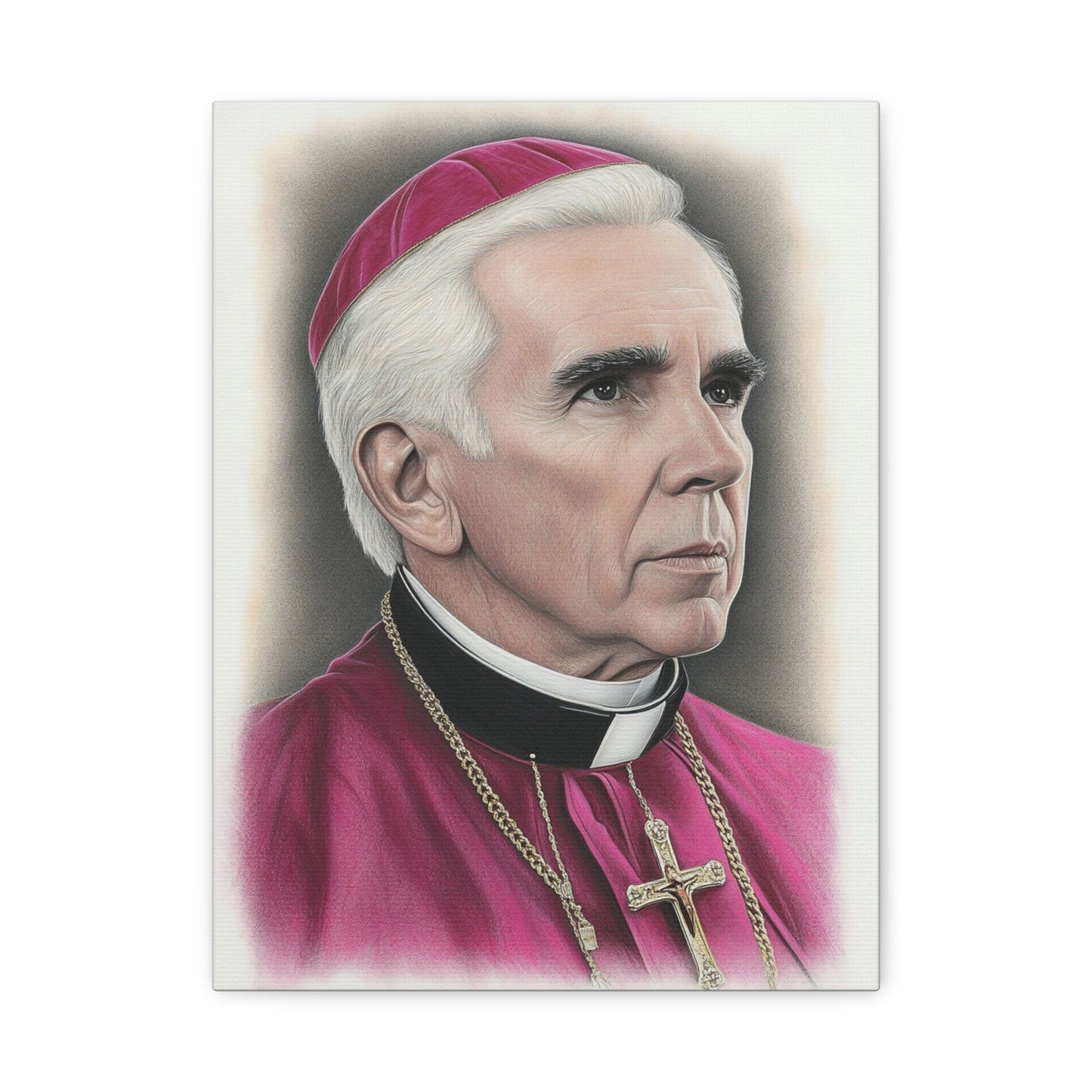 Bishop Fulton Sheen Canvas Print, Catholic Decor Wall, Gift Religious Christian