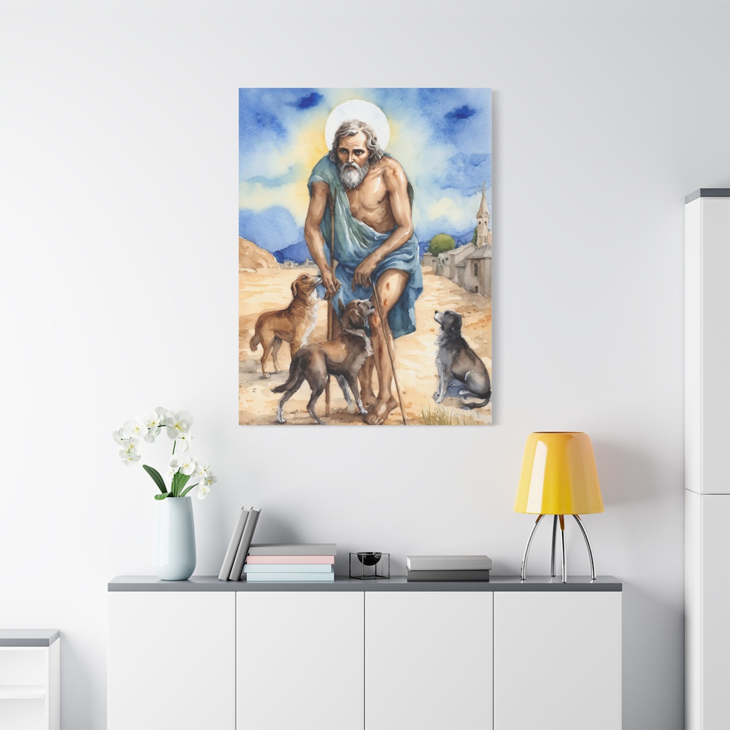 St. Lazarus of Bethany Catholic Canvas Wall Art, Christian Decor