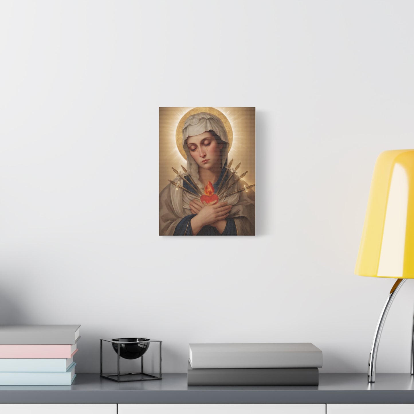 Ready to Hang - Mary Our Lady Of Sorrows Catholic Canvas Wall Art, Christian Decor