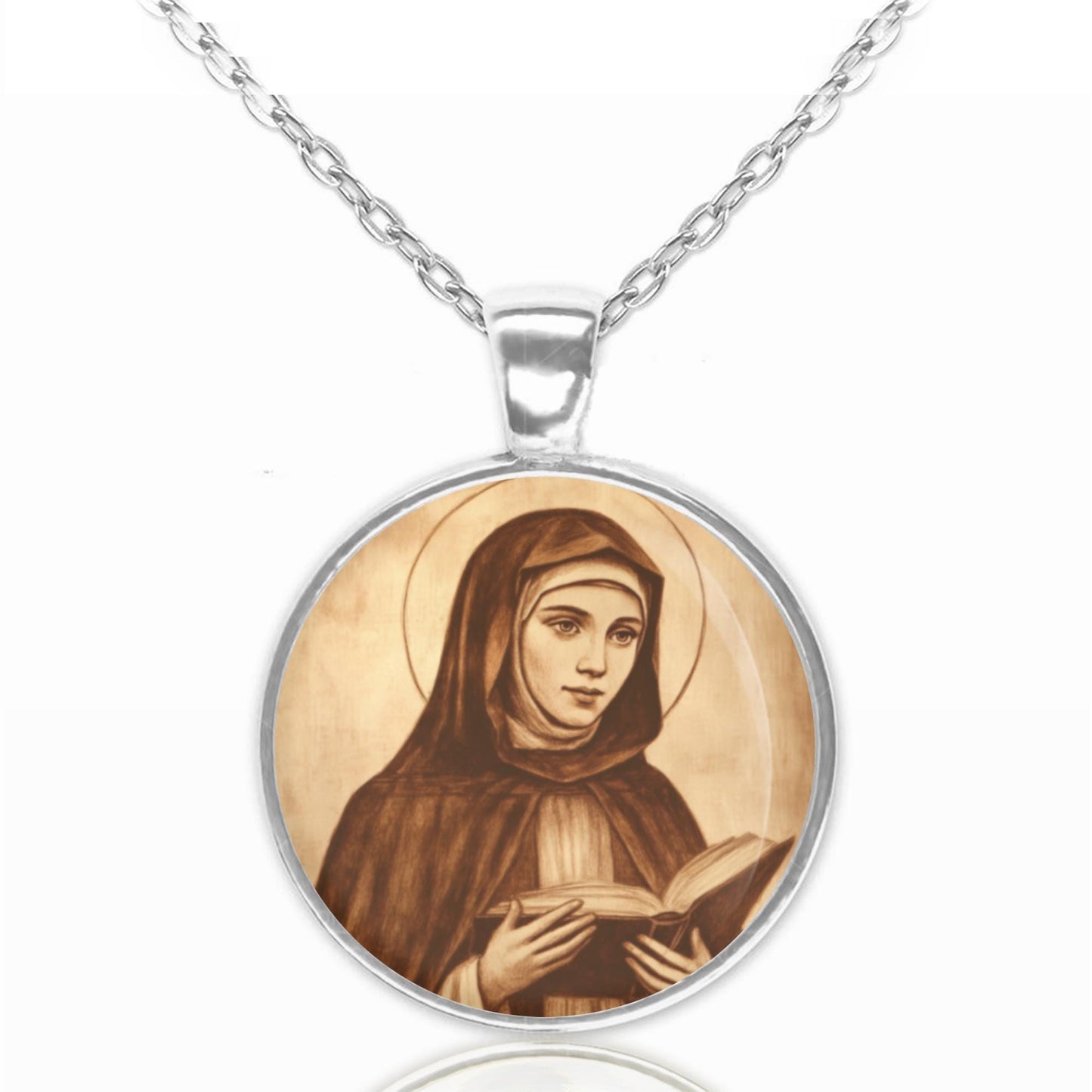 St Monica Necklace Catholic Saint Medal Pendant