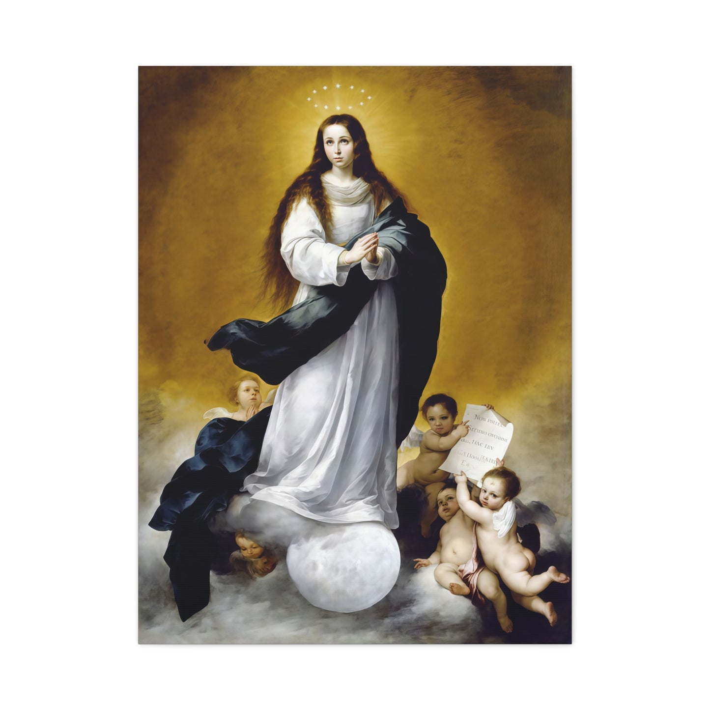 Ready To Hang - Mother Mary Immaculate Conception Catholic Canvas Wall Art, Christian Decor Ships from USA
