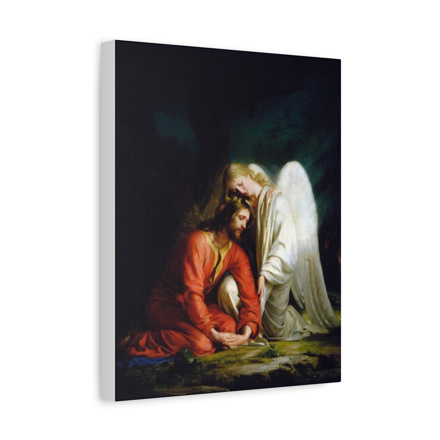 Ready To Hang - Bloch Gethsemane Jesus and Angel Praying - Agony in the Garden Catholic Canvas Wall Art, Christian Decor