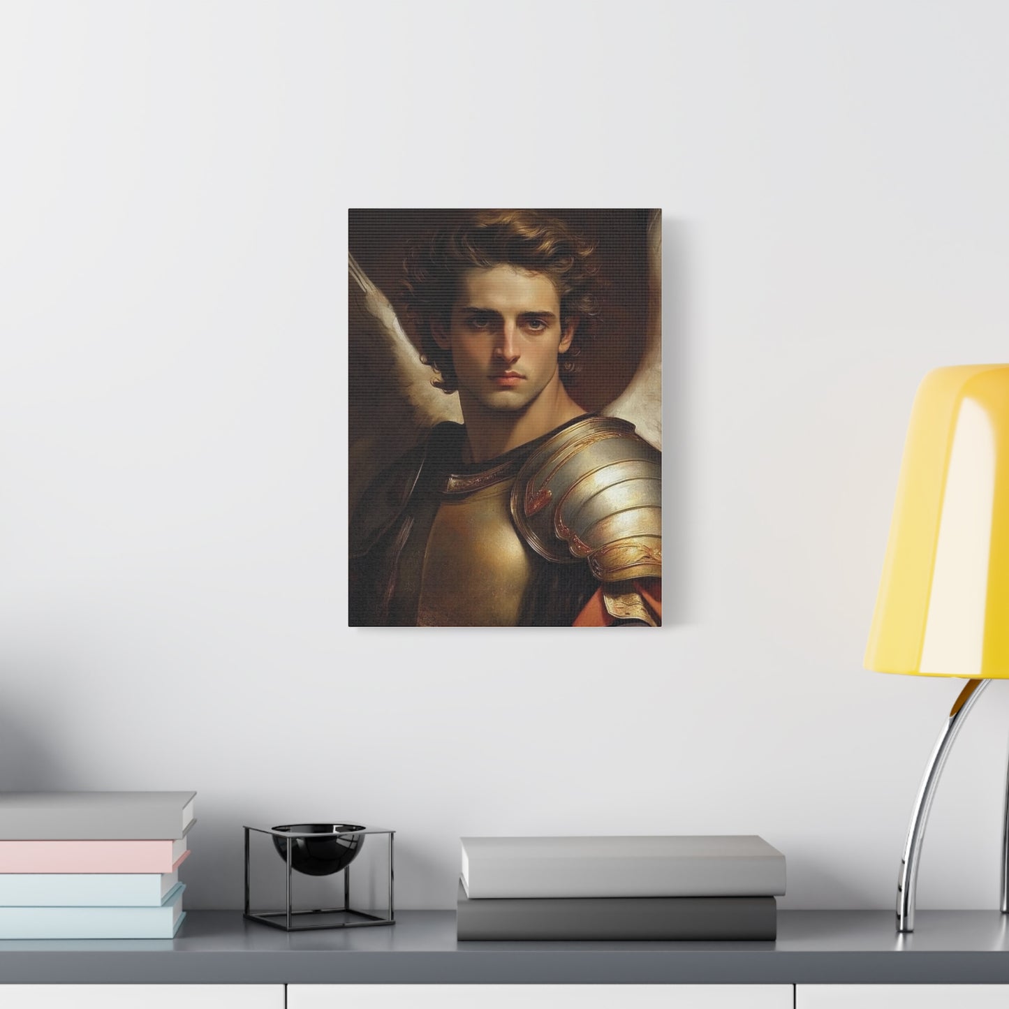 Michael the Archangel Catholic Canvas Wall Art, Christian Decor