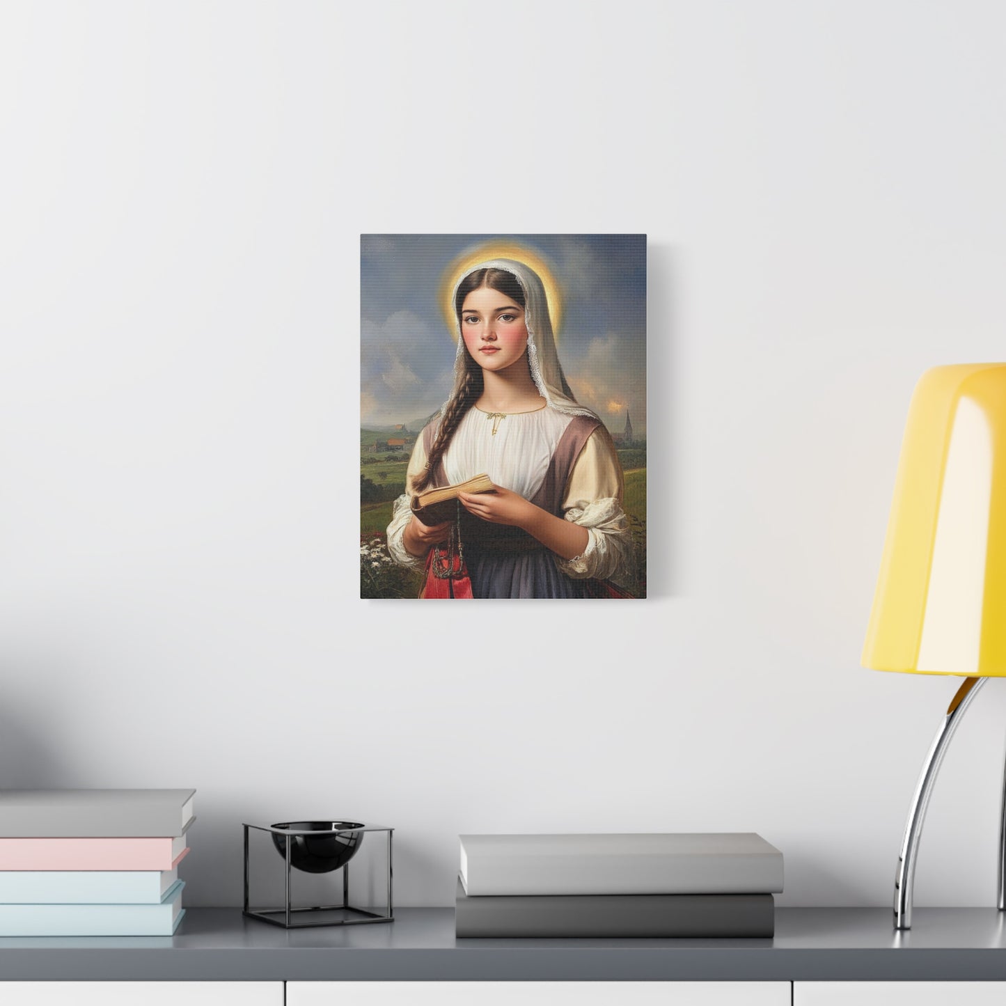 St. Genevieve Catholic Canvas Wall Art, Christian Decor