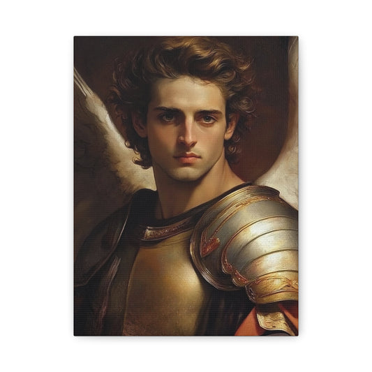 Michael the Archangel Catholic Canvas Wall Art, Christian Decor