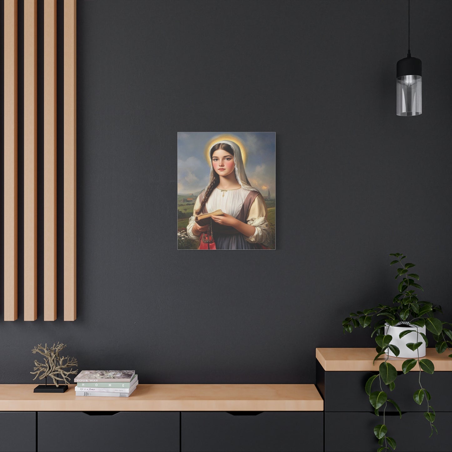 St. Genevieve Catholic Canvas Wall Art, Christian Decor