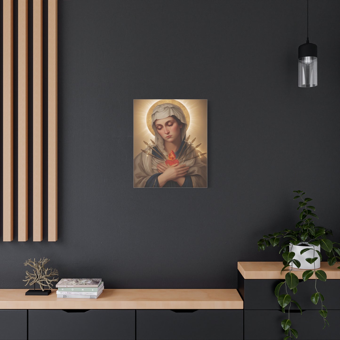Ready to Hang - Mary Our Lady Of Sorrows Catholic Canvas Wall Art, Christian Decor