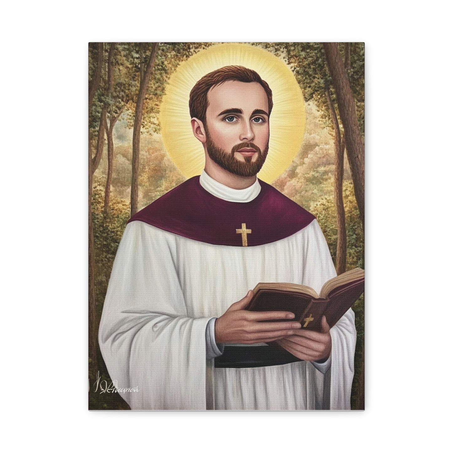 St. Gabriel Lalemant Catholic Canvas Wall Art, Christian Decor