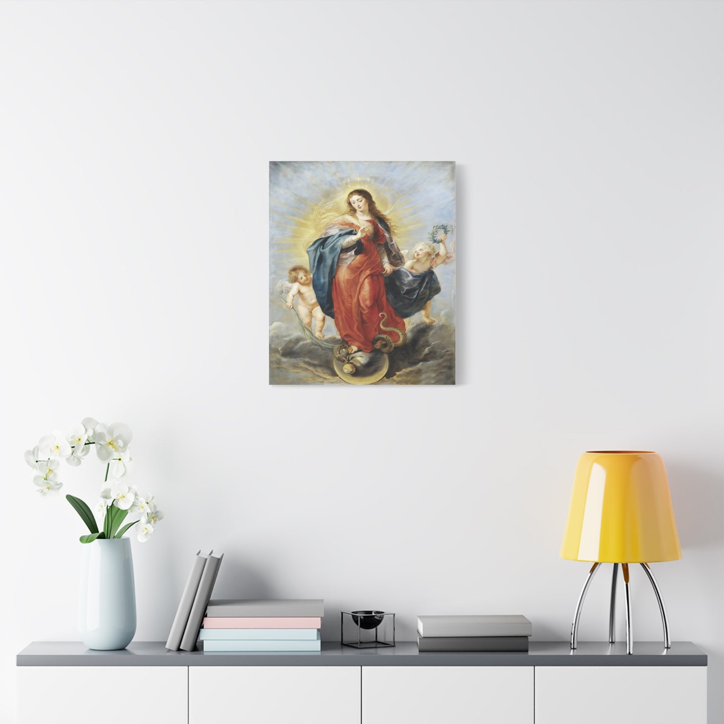Ready To Hang - Mother Mary Immaculate Conception Catholic Canvas Wall Art, Christian Decor Our Lady