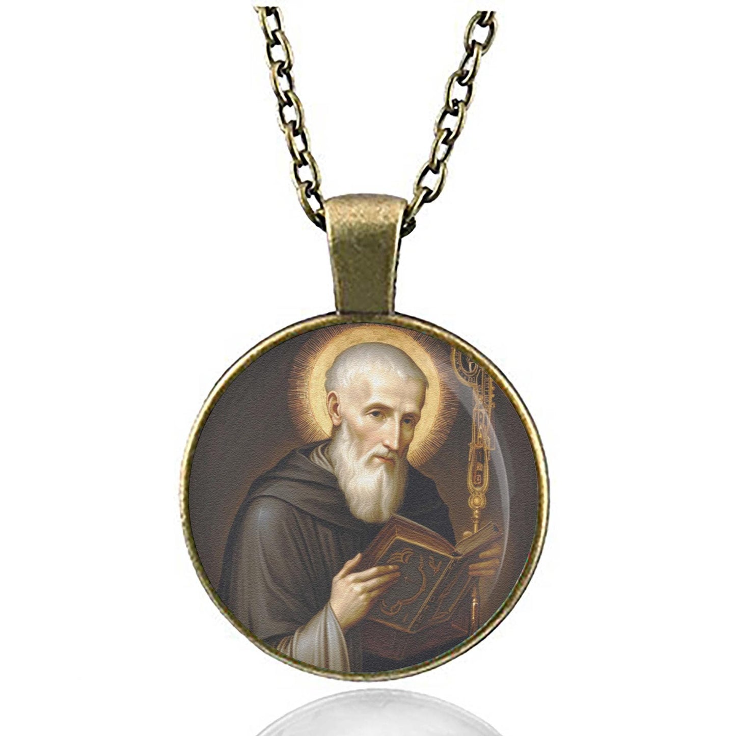 St. Benedict of Nursia Necklace Catholic | Medal Pendant Christian Religious Jewelry