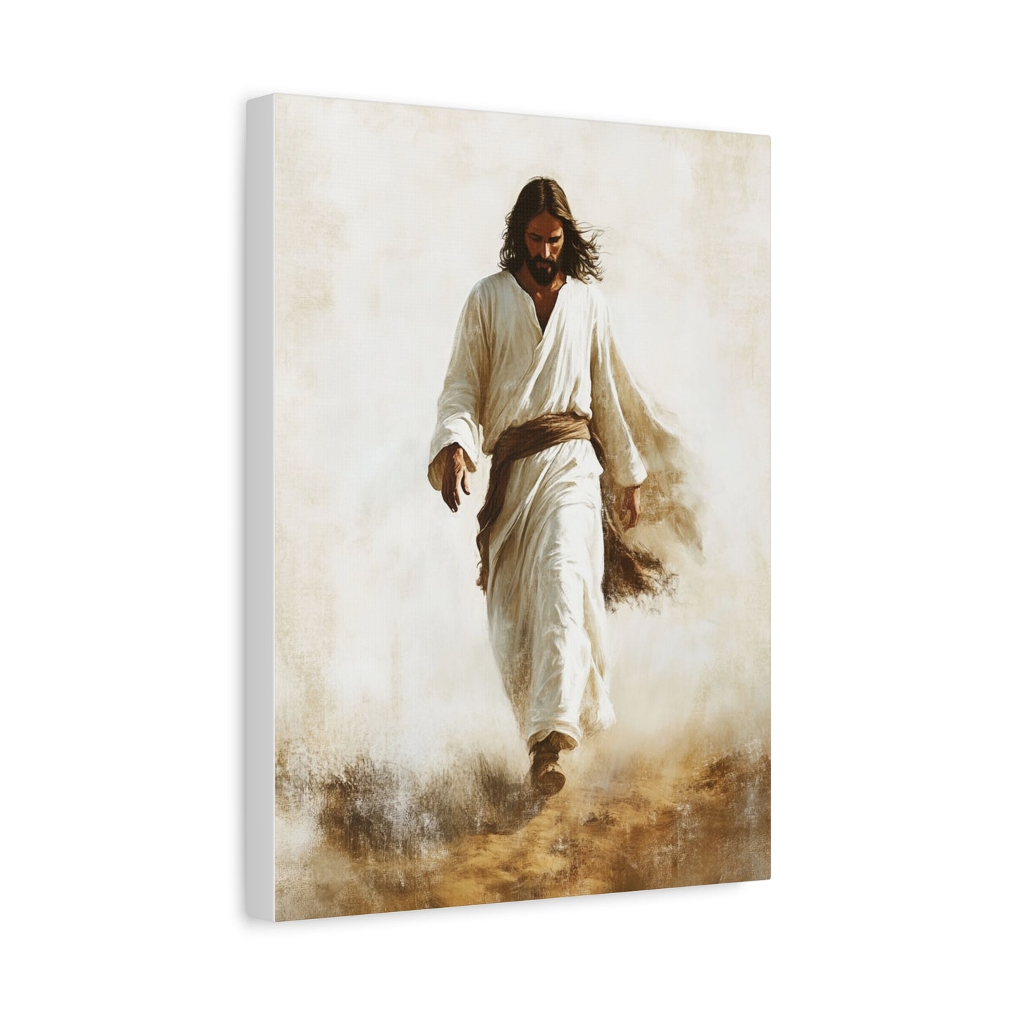 Jesus Christ Walking Through The Desert Catholic Canvas Wall Art, Christian Decor