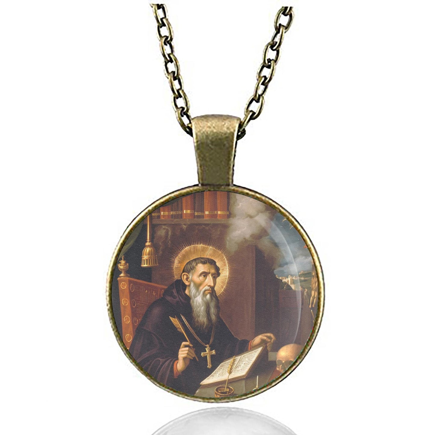 St. Augustine of Hippo Catholic Necklace Medal Pendant