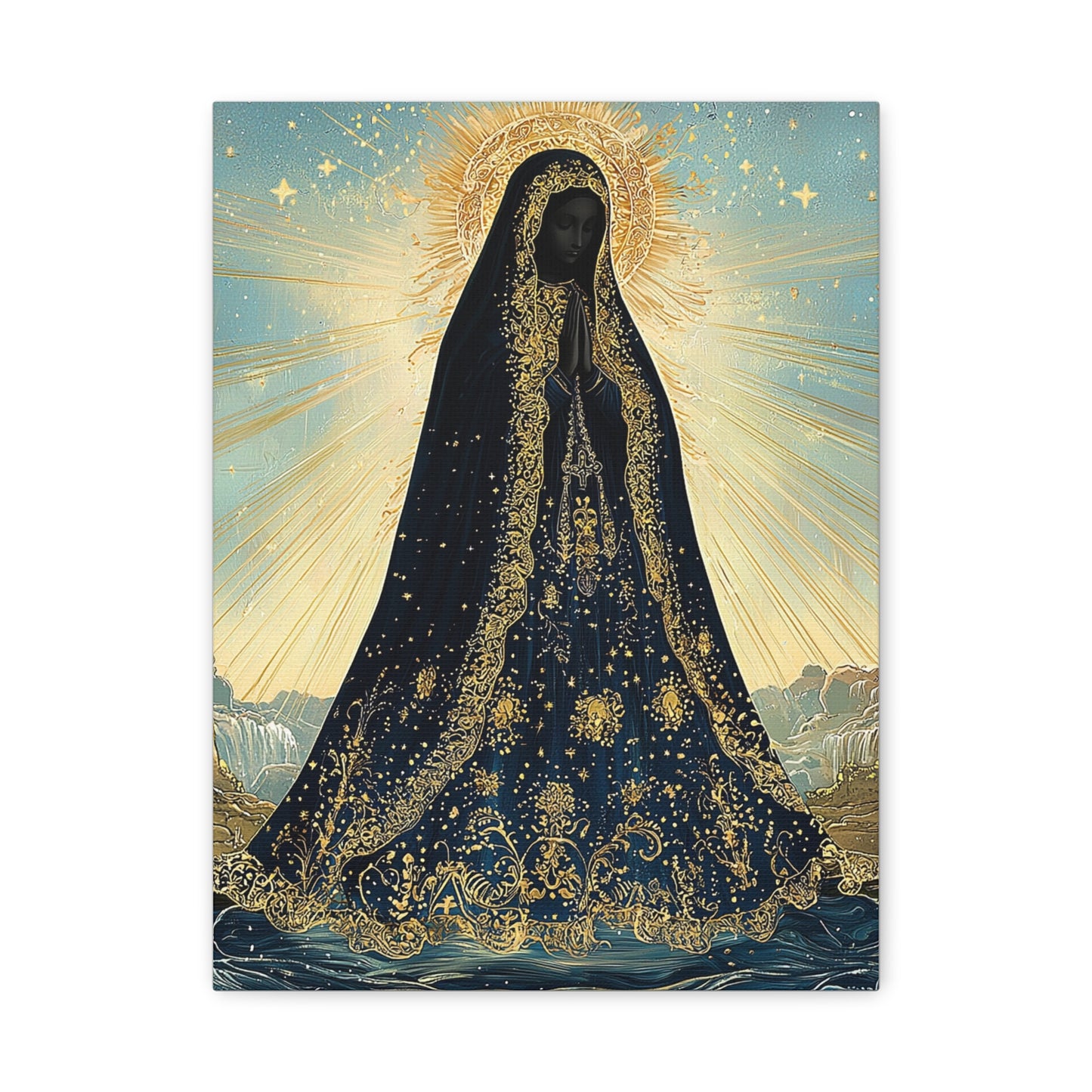Our Lady Aparecida Canvas Print, Catholic Decor Wall, Gift Religious Christian