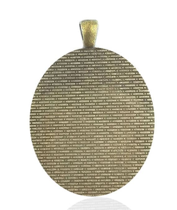 Our Lady of Montserrat Catholic Medal. The Virgin of Montserrat Bronze Tone Oval Pendant Large.