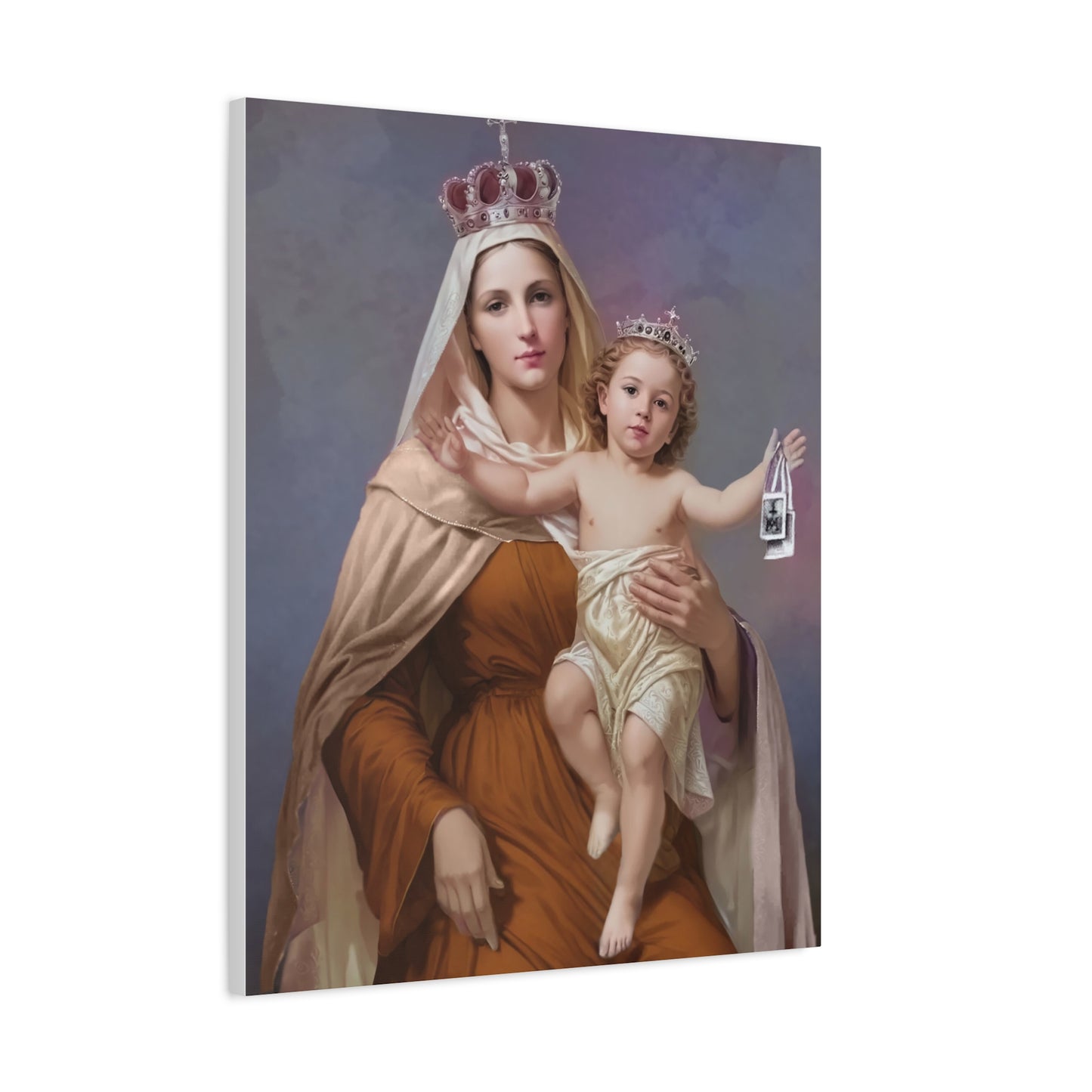Our Lady of Mount Carmel Catholic Canvas Wall Art, Christian Decor