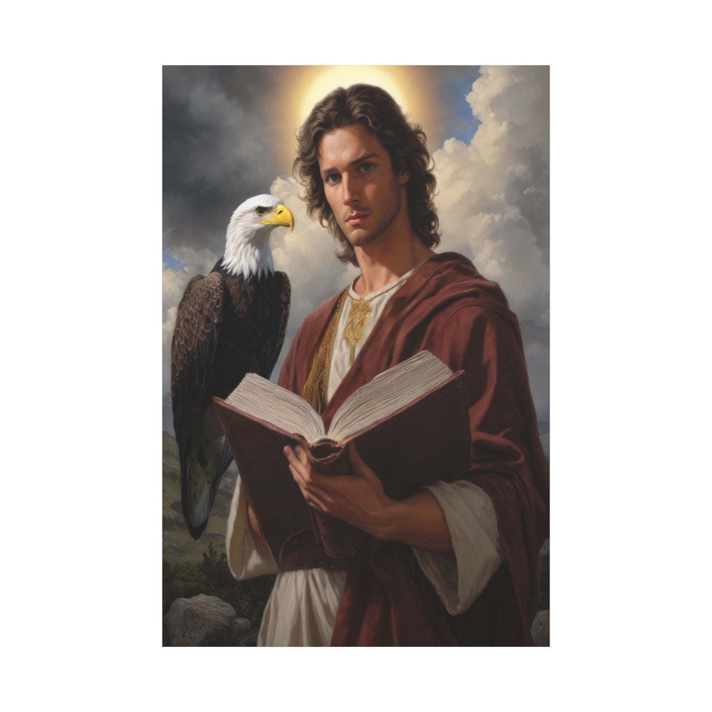 St. John the Evangelist Catholic Canvas Wall Art, Christian Decor